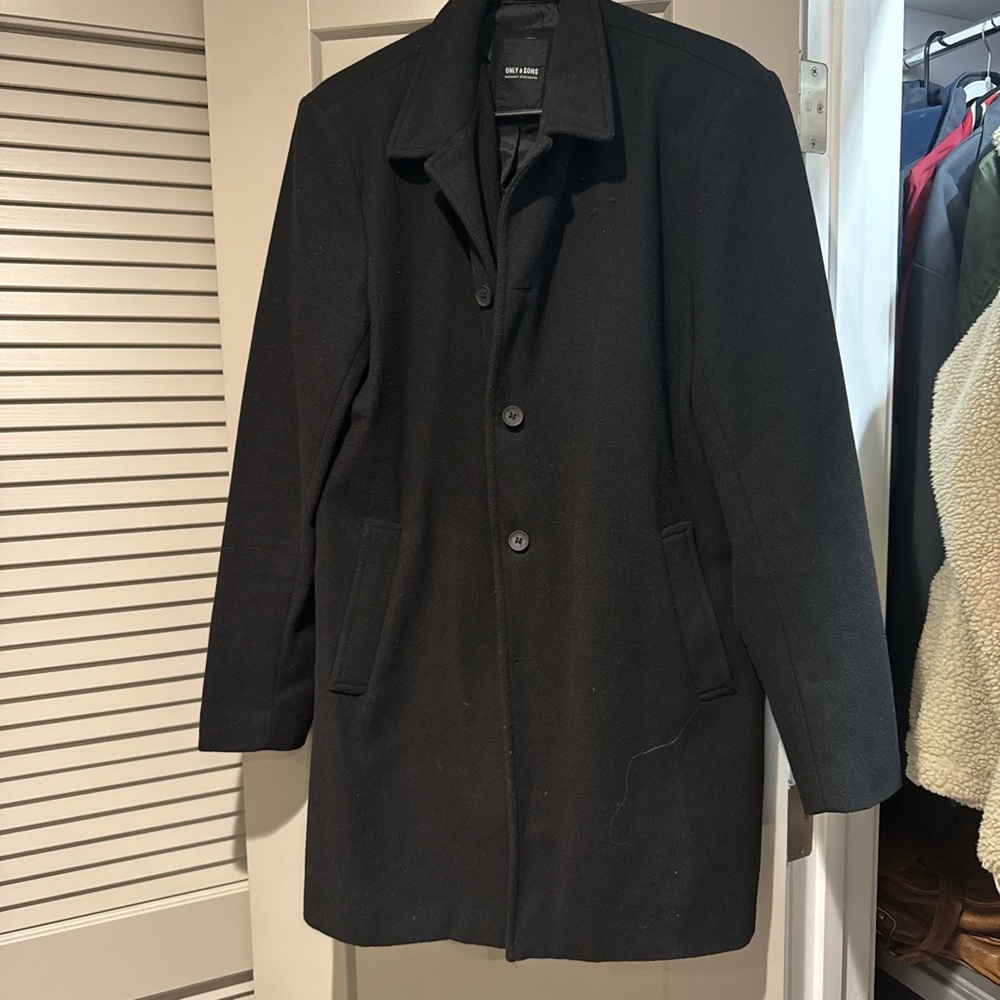 ONLY & SONS Classic Black Trench Coat
